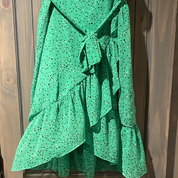 Ann Taylor Green Patterned High-Low Skirt - Picture 3 of 5